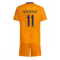 Maglia Calcio Real Madrid Rodrygo Goes #11 Seconda Divisa Bambino 2024-25 Manica Corta (+ pantaloncini)